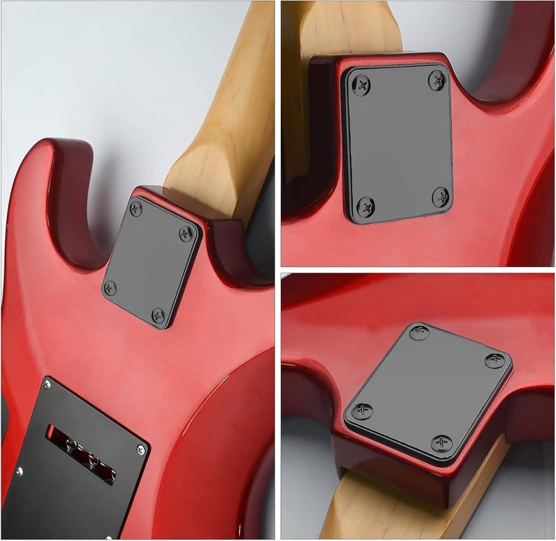 MAXCHEER Electric Bass Guitar Neck plate Guitar Neck Joint Connecting Strengthen Plate Guitar Parts (Black) - Image 4